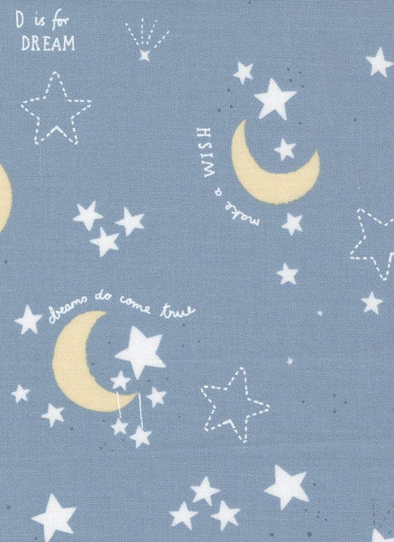 D Is For Dream Stardust By Paper + Cloth For Moda Dark Blue