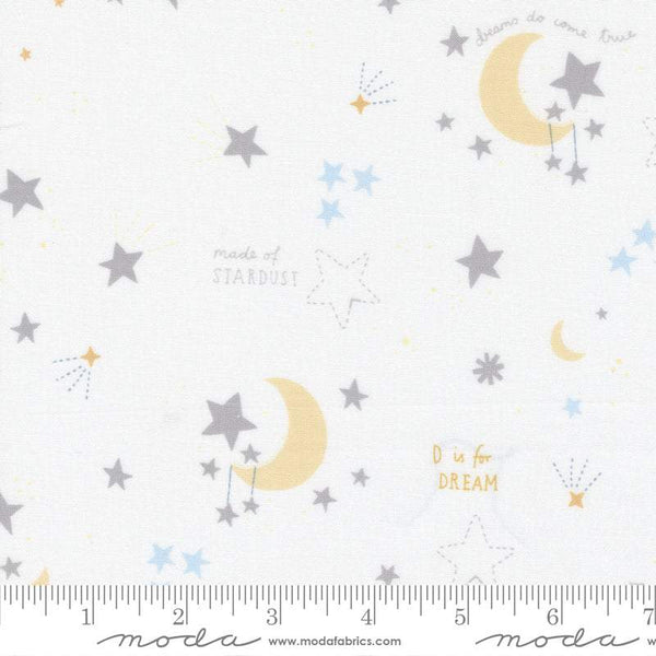 D Is For Dream Stardust By Paper + Cloth For Moda White