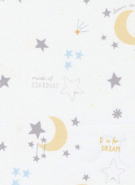 D Is For Dream Stardust By Paper + Cloth For Moda White