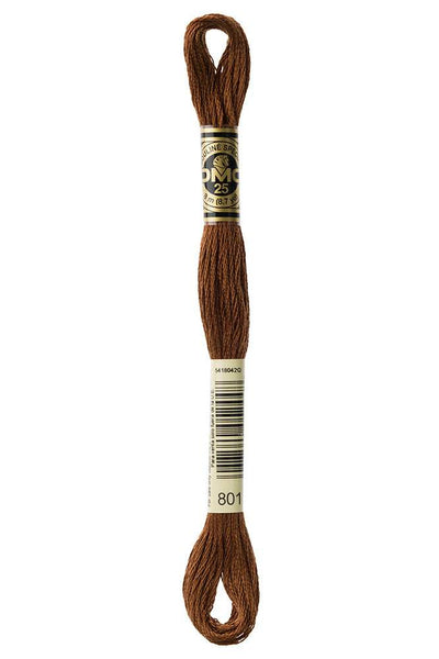 DMC #117 Cotton Floss 801 Dark Coffee Brown