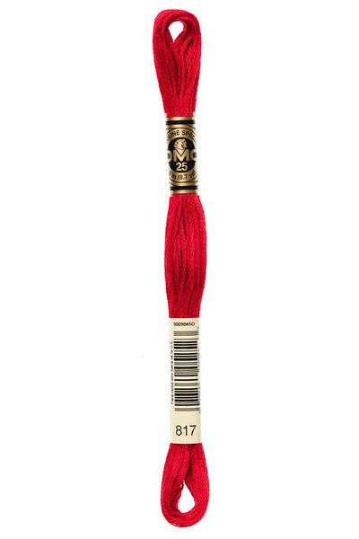 DMC #117 Cotton Floss 817 Very Dark Coral Red
