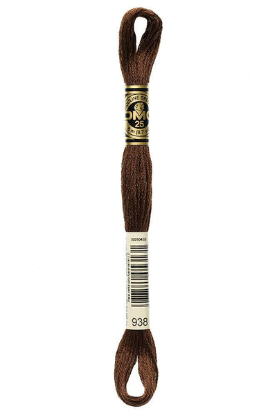 DMC #117 Cotton Floss 938 Ultra Dark Coffee Brown