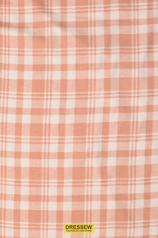 Plaid Flannelette Peach / White