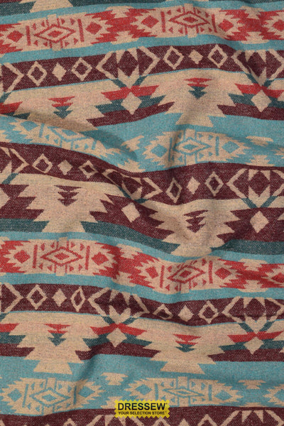 Woodland Coating Beige / Aqua / Wine