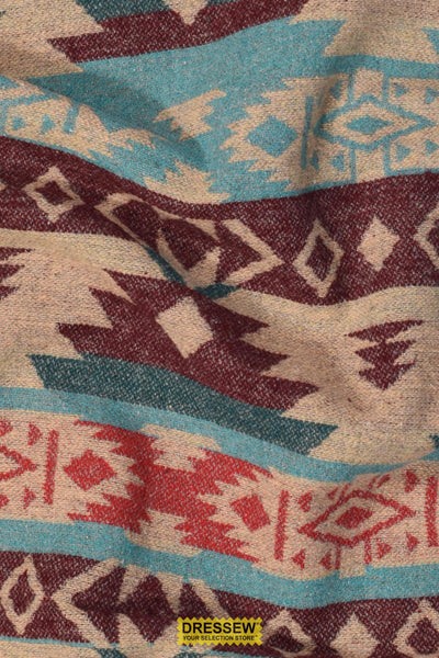 Woodland Coating Beige / Aqua / Wine