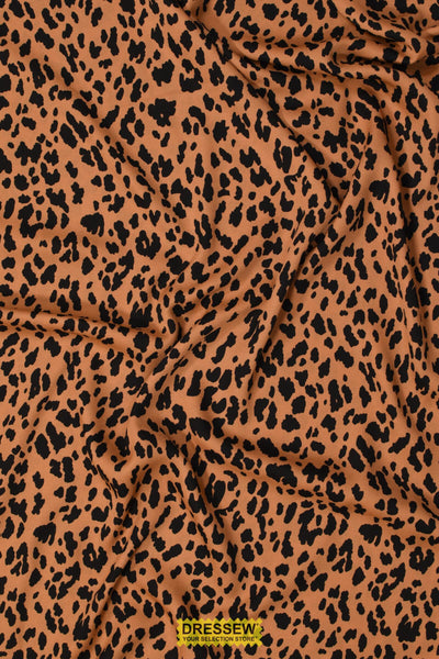 Leopard Crepe Camel / Black