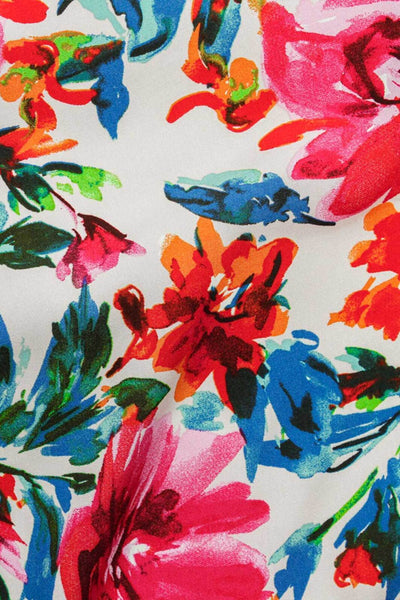 Dali Floral Bloom Poplin Ecru / Fuchsia / Royal