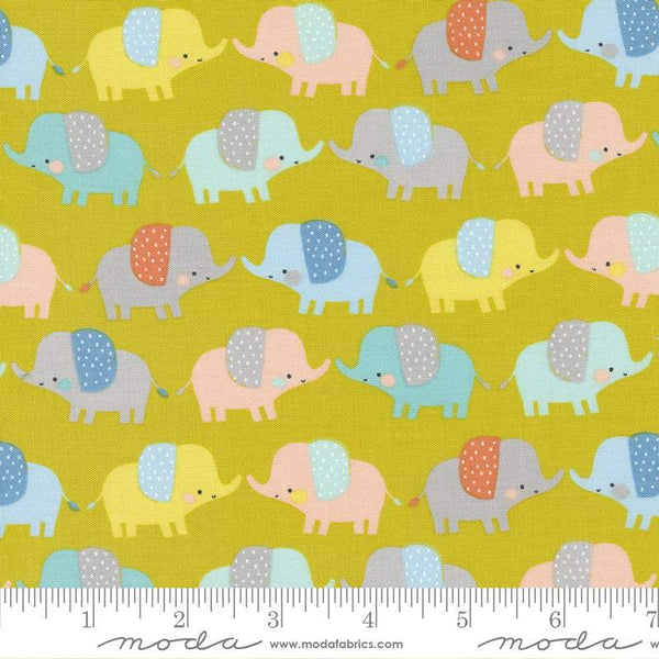 Delivered With Love Elephants By Paper & Cloth For Moda Citrine