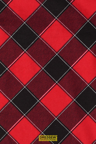 Diagonal Plaid Flannelette Red / Black