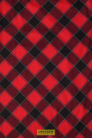 Diagonal Plaid Flannelette Red / Black