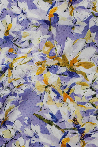 Digital Abstract Bouquet Jacquard Lavender / Yellow