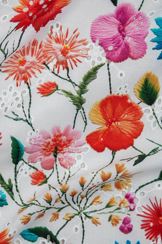 Digital Bloom Eyelet White / Multi