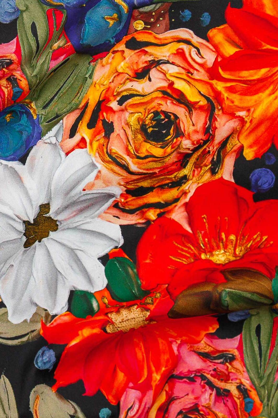 Digital Floral Sateen Black / Multi