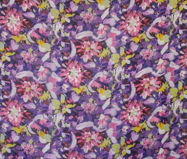Digital Flower Burst Chiffon Purple / Multi