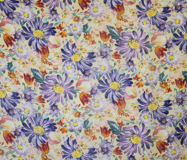 Digital Flower Toss Chiffon Ivory / Multi