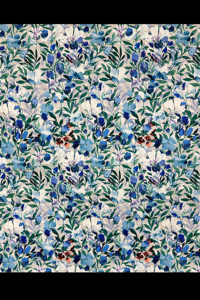 Digital Garden Sateen Blue / Green
