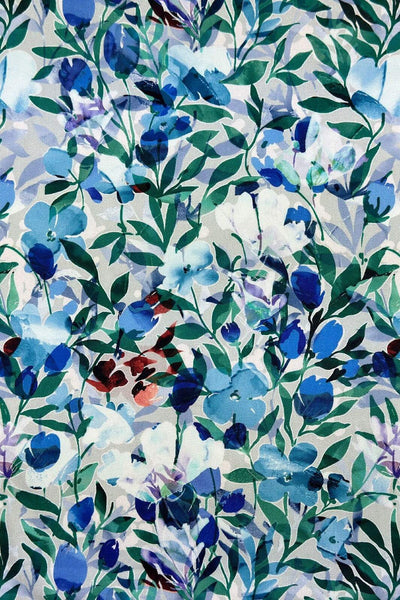 Digital Garden Sateen Blue / Green