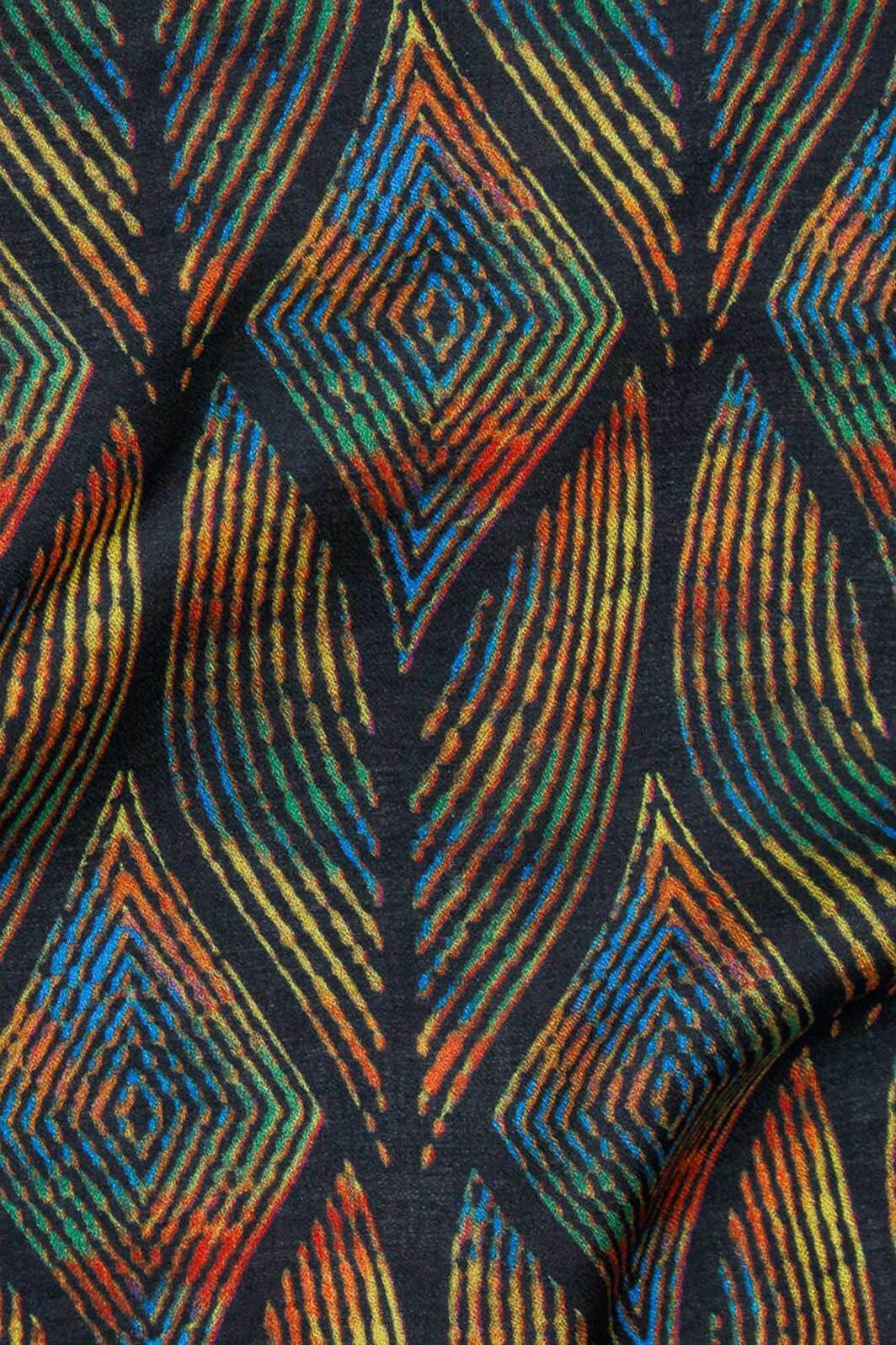 Digital Geometric Voile Black / Multi