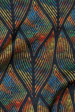 Digital Geometric Voile Black / Multi
