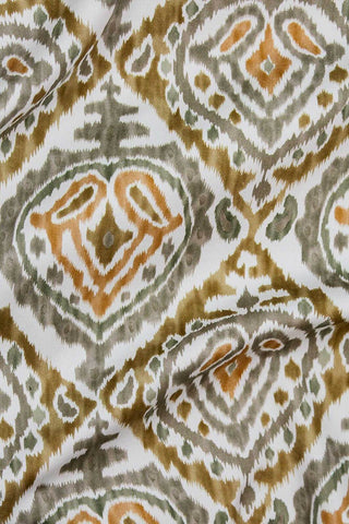 Digital Ikat Sateen White / Olive / Taupe