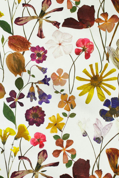 Digital Pressed Floral Sateen Off White / Multi