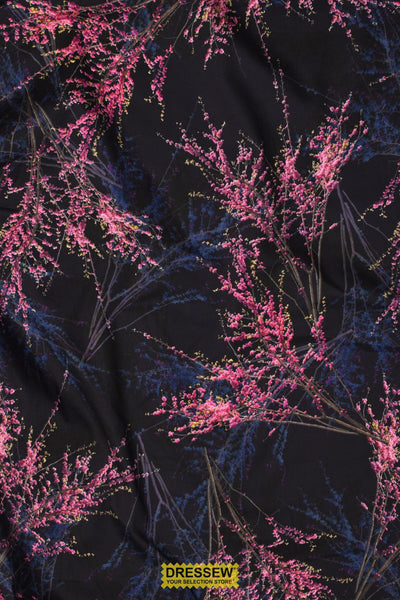 Digital Sakura Sateen Navy / Fuchsia