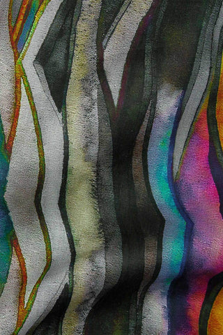 Digital Waves Linen Grey / Multi