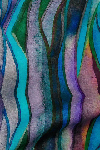 Digital Waves Linen Purple / Multi