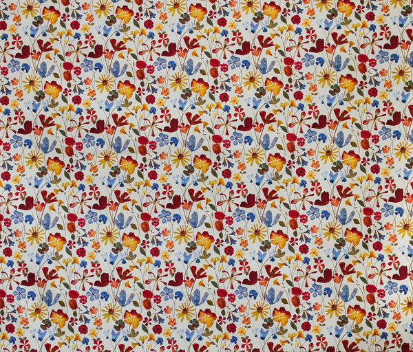 Digital Wild Floral Sateen Ivory / Multi