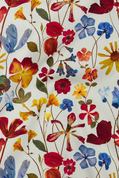 Digital Wild Floral Sateen Ivory / Multi