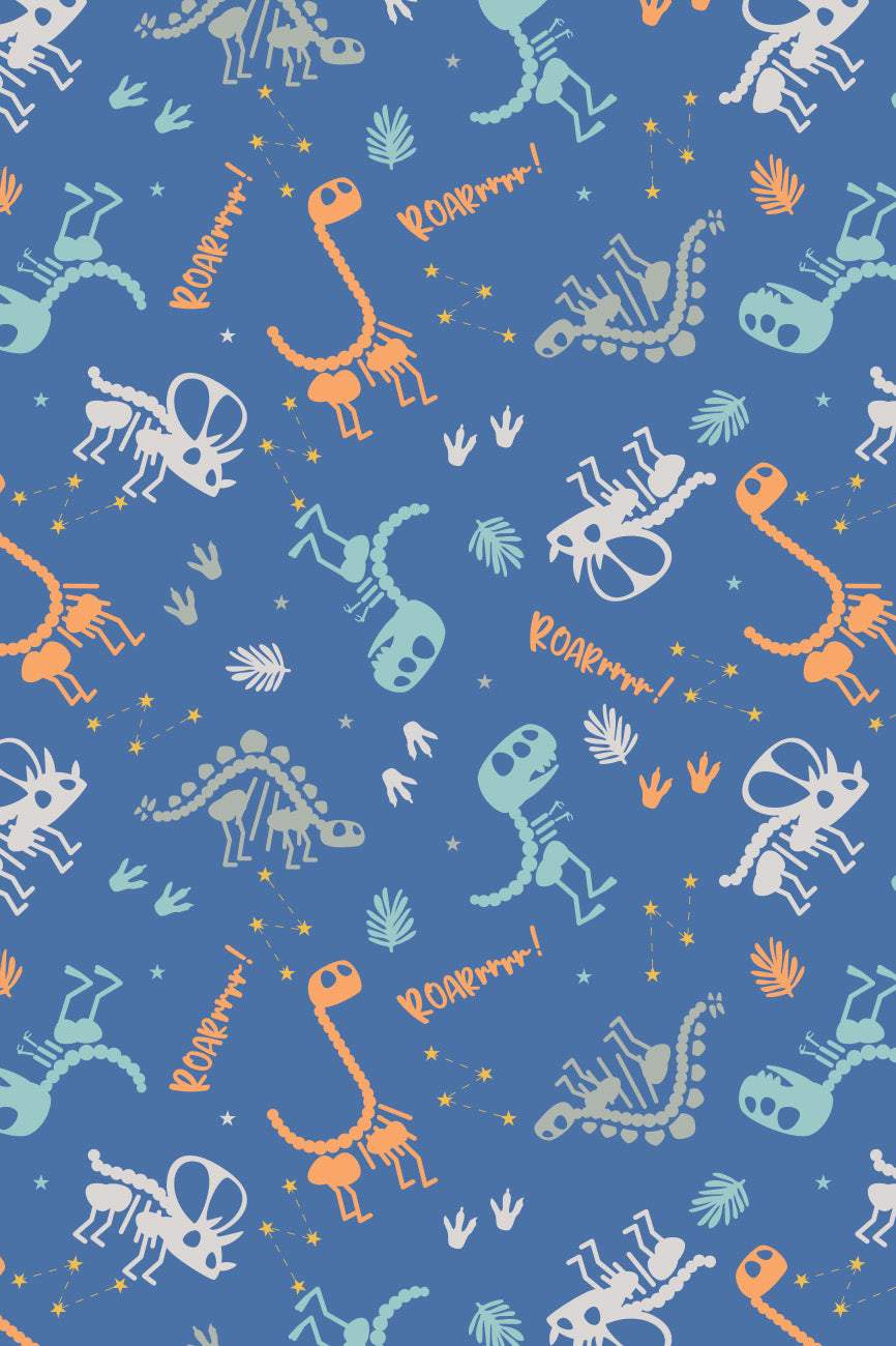 Dino Dreams Flannel Blue