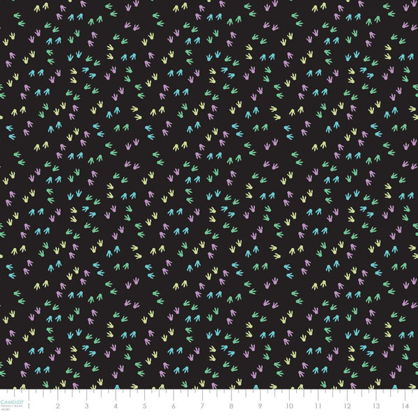 Dino Glow Dino Footprints Black