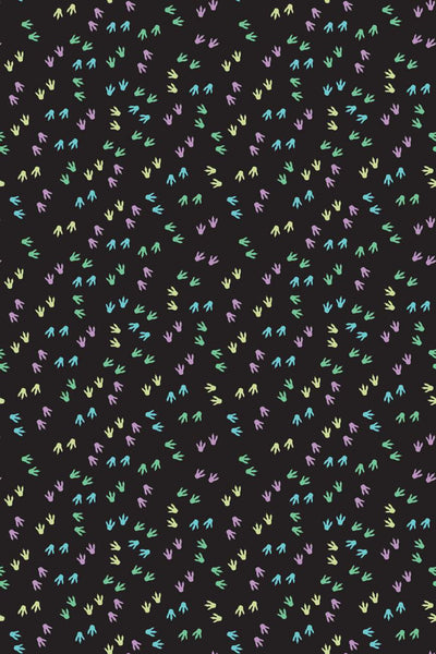 Dino Glow Dino Footprints Black