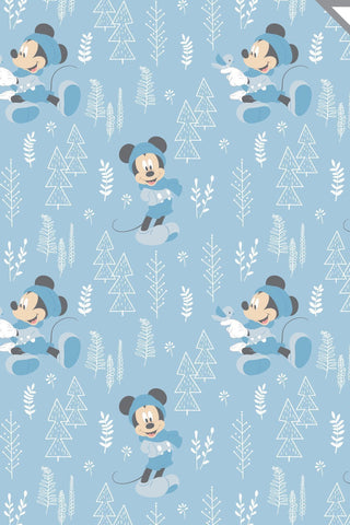 Disney Mickey in the Forest Flannel Blue