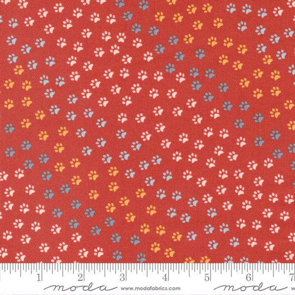 Dog Daze Paws & More Paws By Stacy Iest Hsu For Moda Red