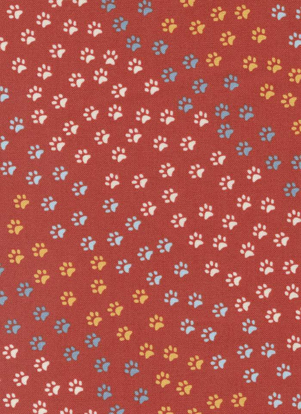 Dog Daze Paws & More Paws By Stacy Iest Hsu For Moda Red