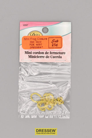 Doll Mini Frog Closure Metallic Gold
