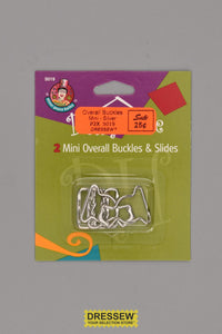 Doll Overall Buckles & Slides 12mm (1/2") Silver