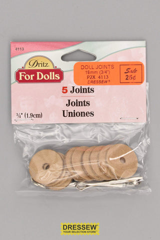 Doll & Teddy Bear Joints 19mm (3/4") 5 sets