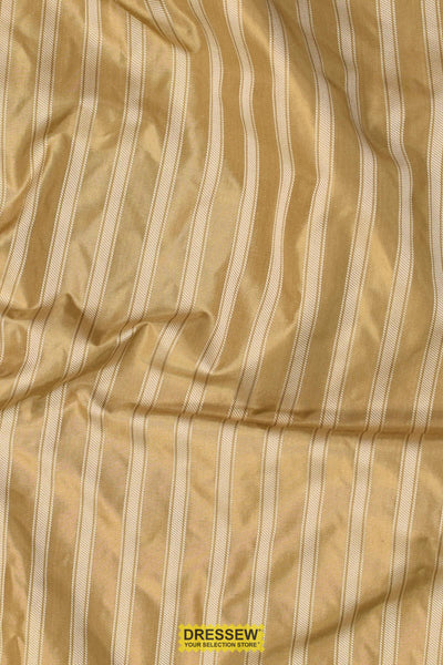 Dorset Stripe Silk Taffeta Antique Gold / Beige