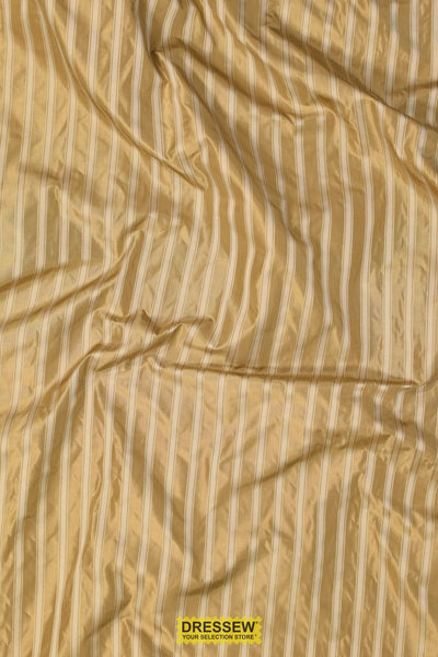 Dorset Stripe Silk Taffeta Antique Gold / Beige