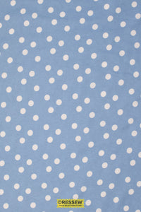 Dots Flannelette Sky Blue / White