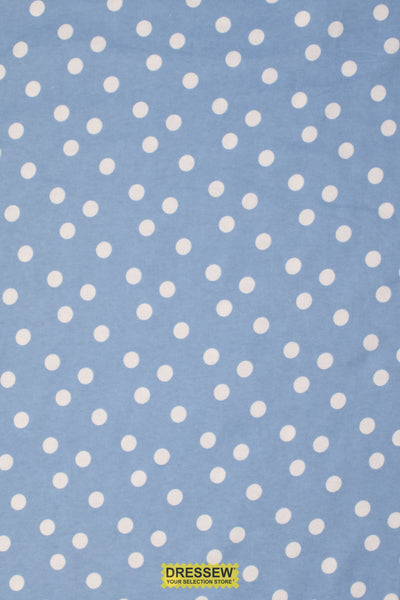 Dots Flannelette Sky Blue / White