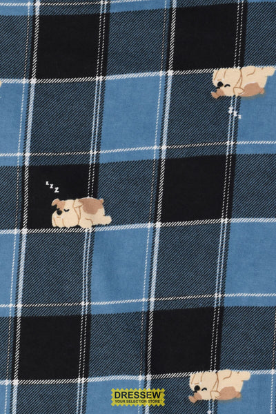Dozin' Dog Plaid Flannelette Denim / Black