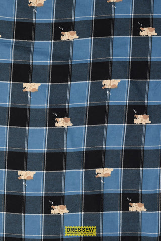Dozin' Dog Plaid Flannelette Denim / Black