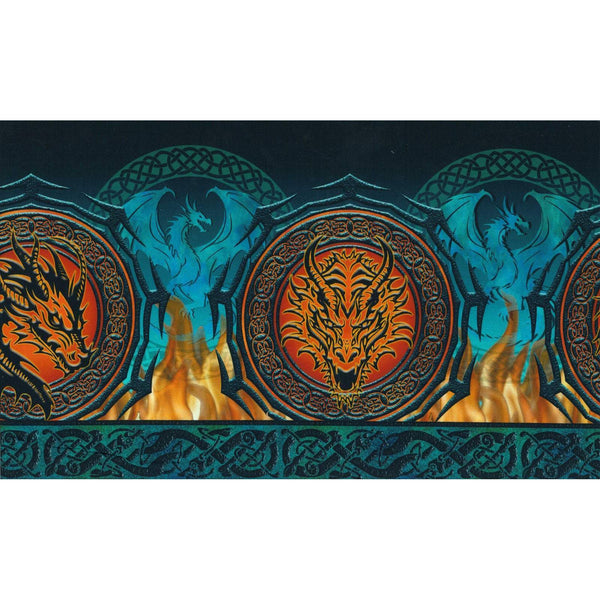 Dragons Emerald Reign Border Print Multi