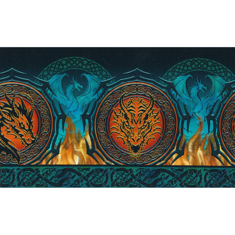 Dragons Emerald Reign Border Print Multi