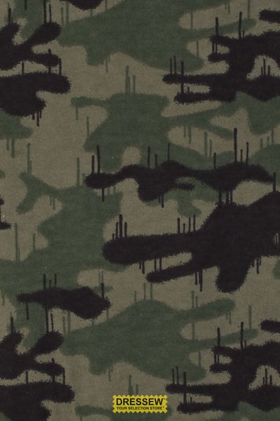 Drip Camo Flannelette Olive / Black