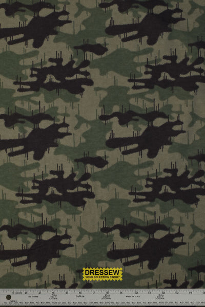 Drip Camo Flannelette Olive / Black