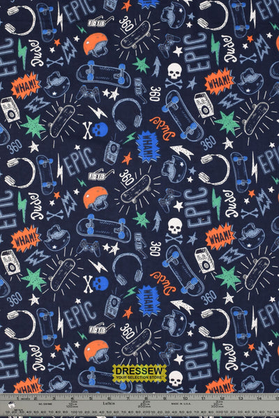 Dude Flannelette Navy / Multi